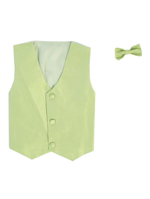 Vest and Clip On Bowtie set - Multiple Colors - Baby Infant Toddler Boys Tween Sizes