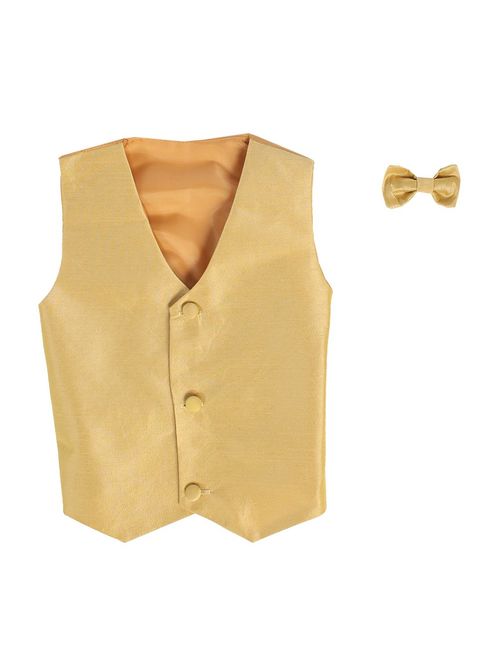 Vest and Clip On Bowtie set - Multiple Colors - Baby Infant Toddler Boys Tween Sizes