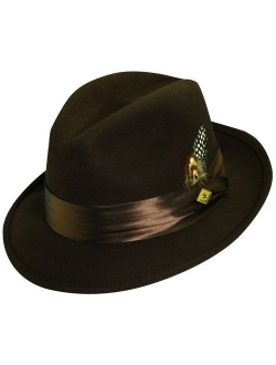 Men's Crushable Wool Felt Snap Brim Fedora Hat