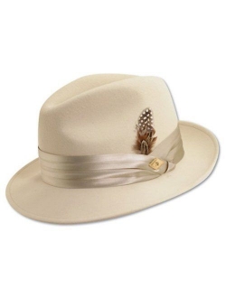 Men's Crushable Wool Felt Snap Brim Fedora Hat