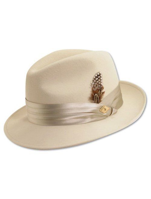 Stacy Adams Men's Crushable Wool Felt Snap Brim Fedora Hat