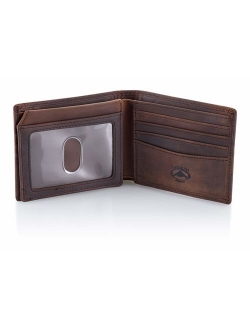 Stealth Mode Leather Bifold Wallet for Men With ID Window and RFID Blocking