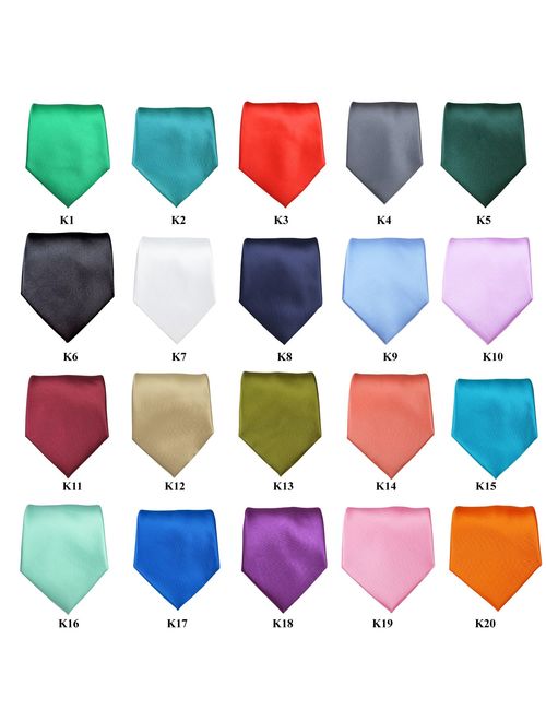 Mens Formal Tie Wholesale Lot of 5 Mens Solid Color Wedding Ties 3.5" Satin Finish