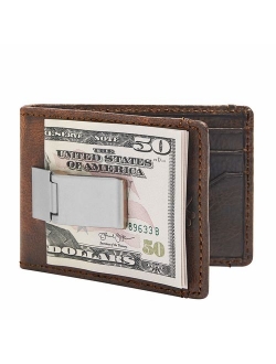 HOJ Co. DEACON ID BIFOLD Front Pocket Wallet-Full Grain Leather-Bifold Money Clip Wallet