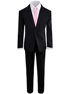 Boys' Formal Black Suit with Shirt and Vest