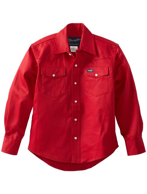 Wrangler Boys' Western Solid Snap Shirt