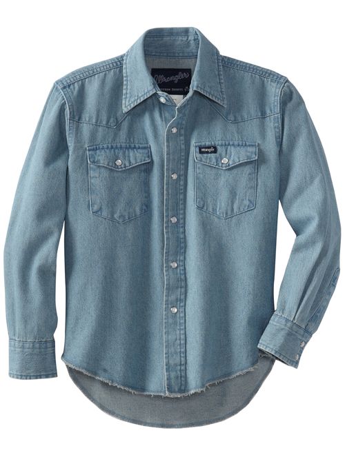 Wrangler Boys' Western Solid Snap Shirt