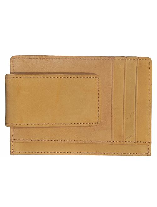 Hopsooken Money Clip RFID Front Pocket Wallet Men Leather Slim Minimalist Wallet