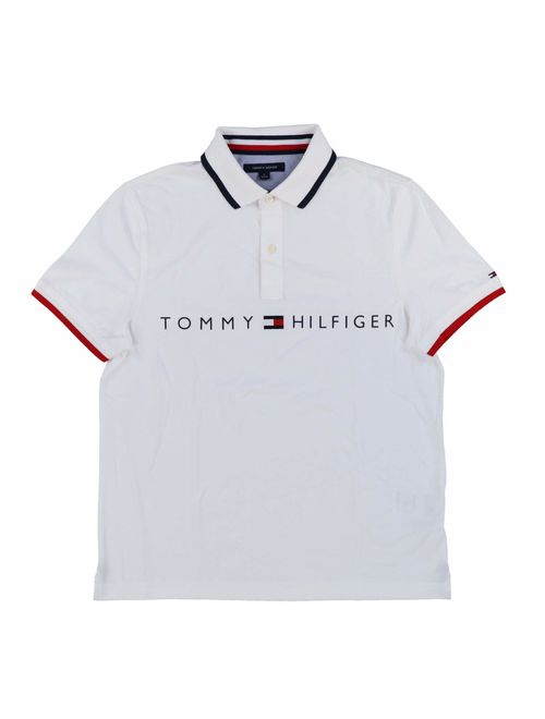 Tommy Hilfiger Mens Graphic Logo Mesh Polo Shirt