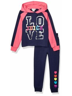 Girls' 2 Pieces Hooded Pullover Pants Set
