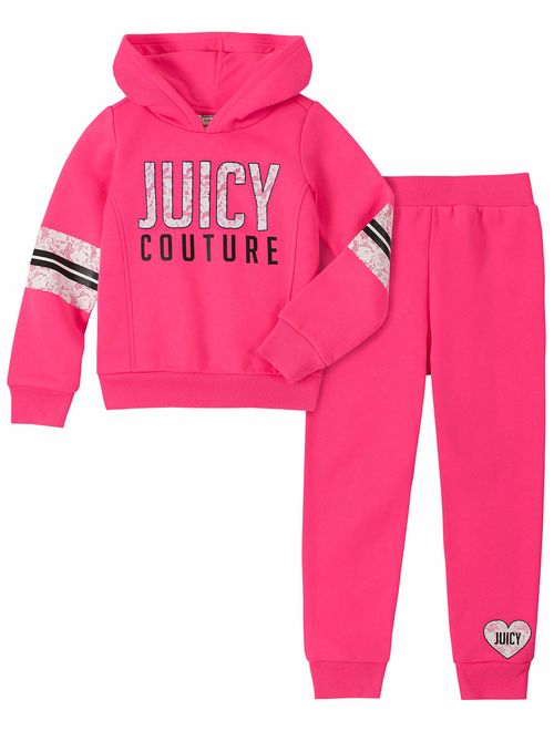 Juicy Couture Girls' 2 Pieces Hooded Pullover Pants Set