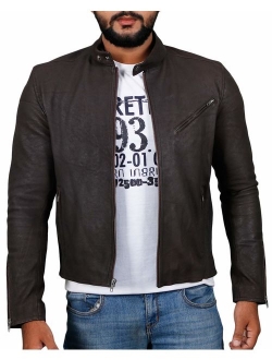 Laverapelle Men's Genuine Lambskin Leather Jacket (Black, Biker Jacket) - 1501008