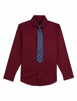 Boys' Long Sleeve Dress Shirt with Tie