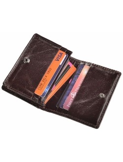 RFID Mens Slim Front Pocket Wallet Genuine Leather Bifold ID/Credit Card Holder