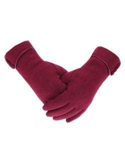 Tomily Womens Touch Screen Phone Fleece Windproof Gloves Winter Warm Wear