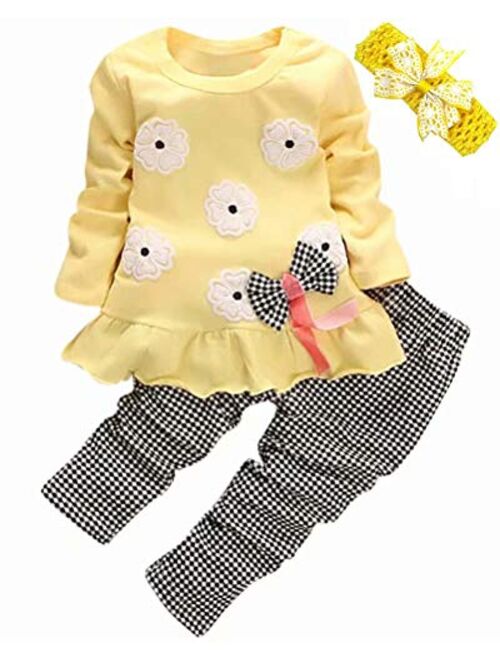 BINPAW Little Girl's Cute Heart Pattern 2 Pieces Outfit