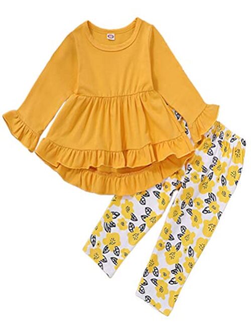 BINPAW Little Girl's Cute Heart Pattern 2 Pieces Outfit