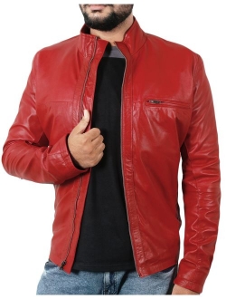 Laverapelle Men's Genuine Lambskin Leather Jacket (Black, Classic Jacket) - 1501135