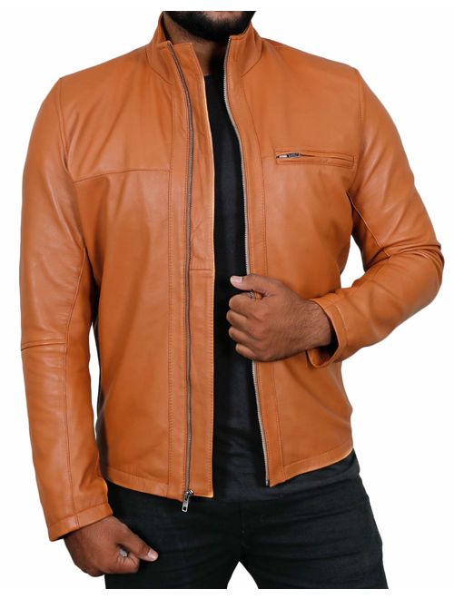 Laverapelle Men's Genuine Lambskin Leather Jacket (Black, Classic Jacket) - 1501135