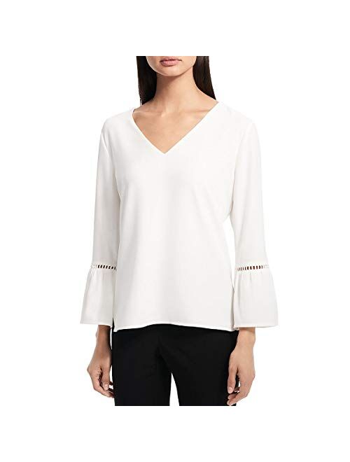 Calvin Klein Women's Bell Sleeve with Lace Detail