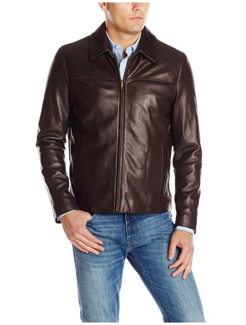 Cole Haan Men's Smooth Leather Collar Jacket