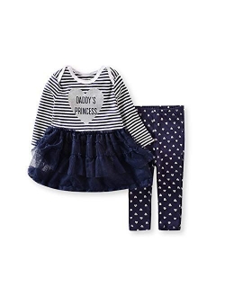 Cute Toddler Baby Girls Clothes Set Long Sleeve T-Shirt and Pants Kids 2pcs Outfits