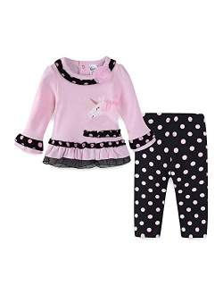 Cute Toddler Baby Girls Clothes Set Long Sleeve T-Shirt and Pants Kids 2pcs Outfits