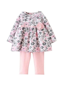 Cute Toddler Baby Girls Clothes Set Long Sleeve T-Shirt and Pants Kids 2pcs Outfits