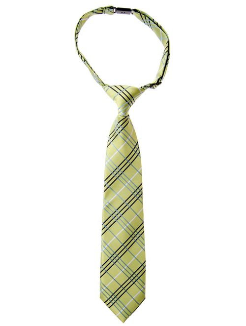 Retreez Tartan Plaid Styles Woven Microfiber Pre-tied Boy's Tie - Various Colors