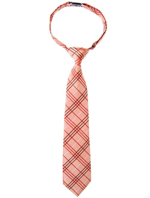 Retreez Tartan Plaid Styles Woven Microfiber Pre-tied Boy's Tie - Various Colors