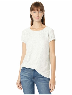 Women's Textured Stripe Short Sleeve Top