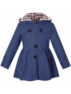 BINPAW Girl's Hooded Trench Coat