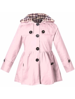 BINPAW Girl's Hooded Trench Coat