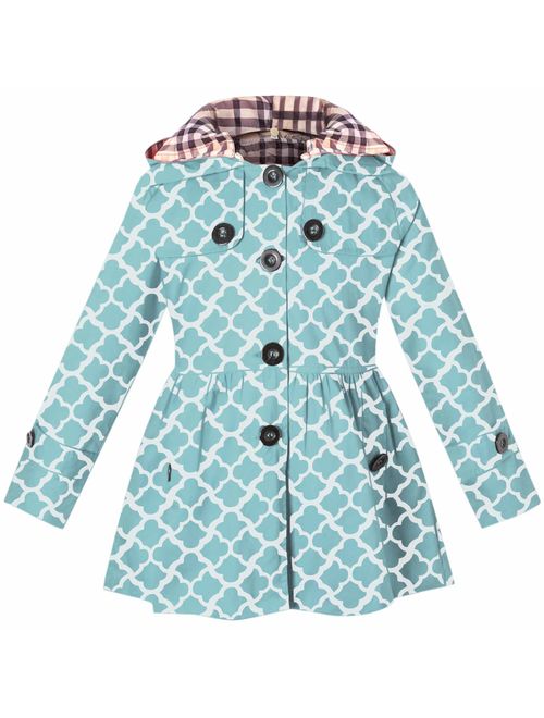 BINPAW Girl's Hooded Trench Coat