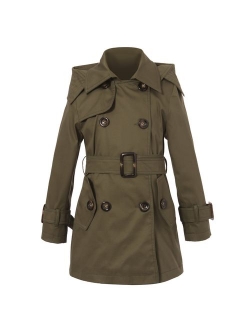 Richie House Girls' Classic Hooded Trenchcoat RH0934