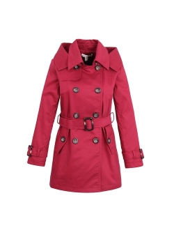 Richie House Girls' Classic Hooded Trenchcoat RH0934