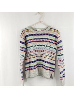 J Crew Crew Cuts Kids Wool Blend Fair Isle Pullover Sweater Size 14