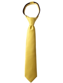 Boys' Satin Zipper Neck Tie, Optional Gift Box