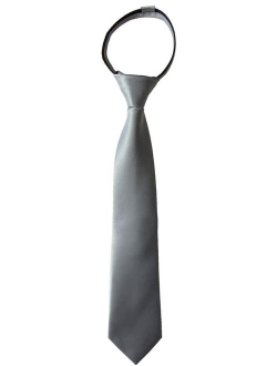 Boys' Satin Zipper Neck Tie, Optional Gift Box