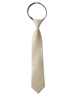 Boys' Satin Zipper Neck Tie, Optional Gift Box