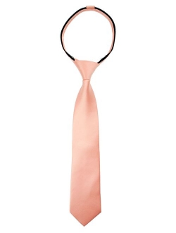 Boys' Satin Zipper Neck Tie, Optional Gift Box