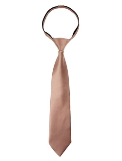 Boys' Satin Zipper Neck Tie, Optional Gift Box