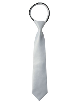 Boys' Satin Zipper Neck Tie, Optional Gift Box