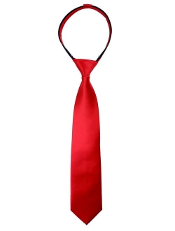 Boys' Satin Zipper Neck Tie, Optional Gift Box