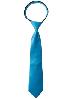 Boys' Satin Zipper Neck Tie, Optional Gift Box