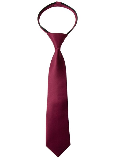 Spring Notion Boys' Satin Zipper Neck Tie, Optional Gift Box