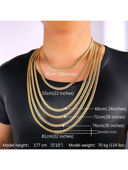 brænde Tårer Uplifted Buy U7 Men Women 18K Gold Plated Necklace with Gift Box 18KGP Stamp Hip Hop  Jewelry 4 Colors 6MM-9MM Wide Snake Curb Chain Necklace,18 online |  Topofstyle