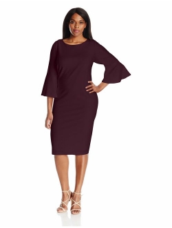 Women's Plus Size 3/4 Peplum Sleeve Sheath Dress