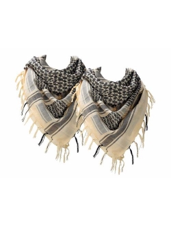 100% Cotton Military Shemagh Arab Tactical Desert Keffiyeh Thickened Scarf Wrap for Women and Men 43"x43"