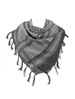 100% Cotton Military Shemagh Arab Tactical Desert Keffiyeh Thickened Scarf Wrap for Women and Men 43"x43"